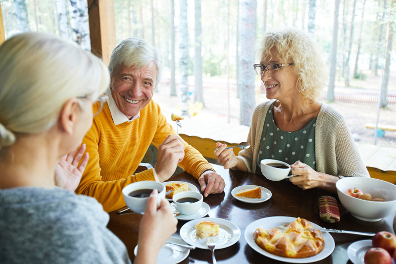 Seniors Eating at an Independent or Assisted Living Community in Victoria