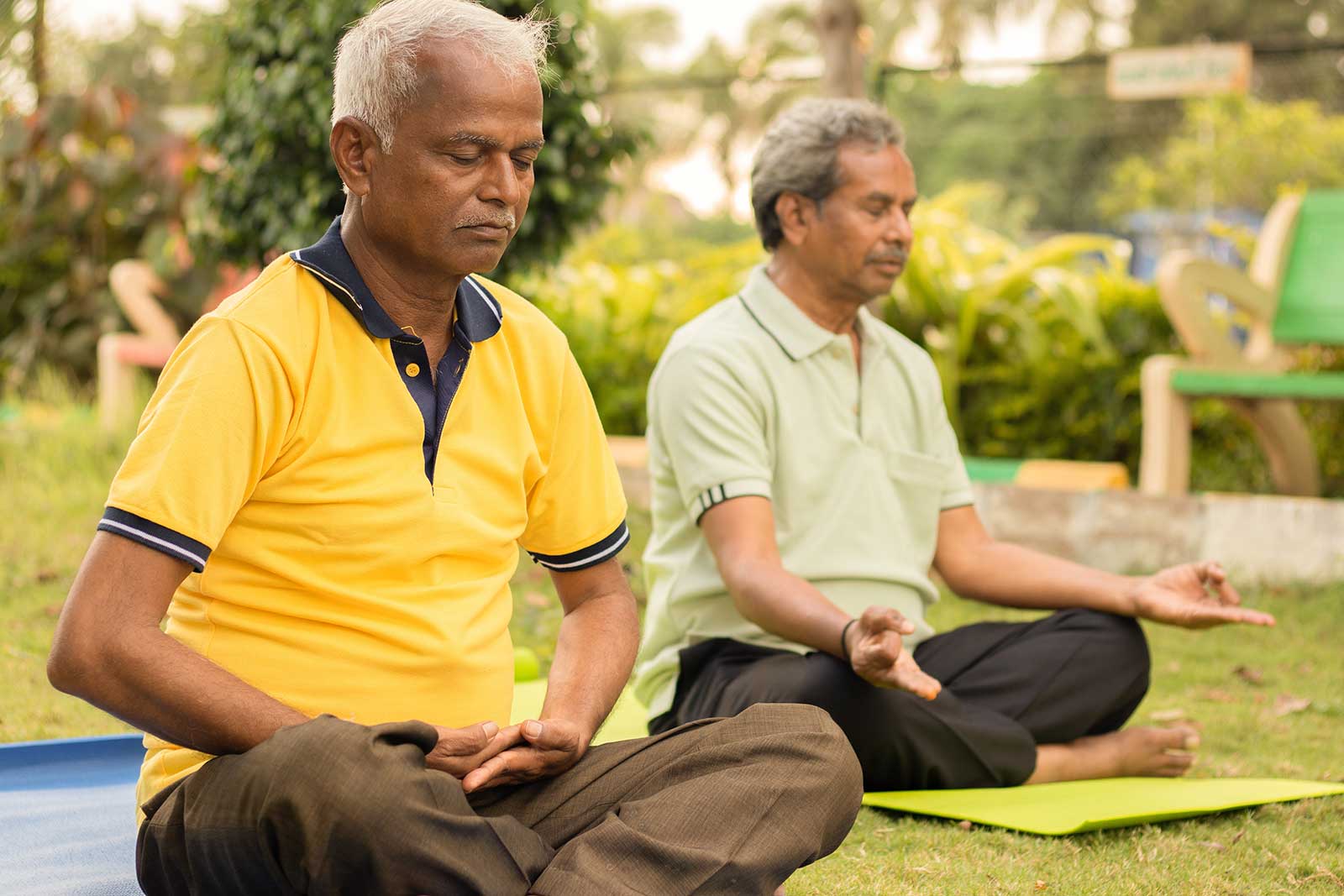 ross place seniors doing yoga for mental emotional well being