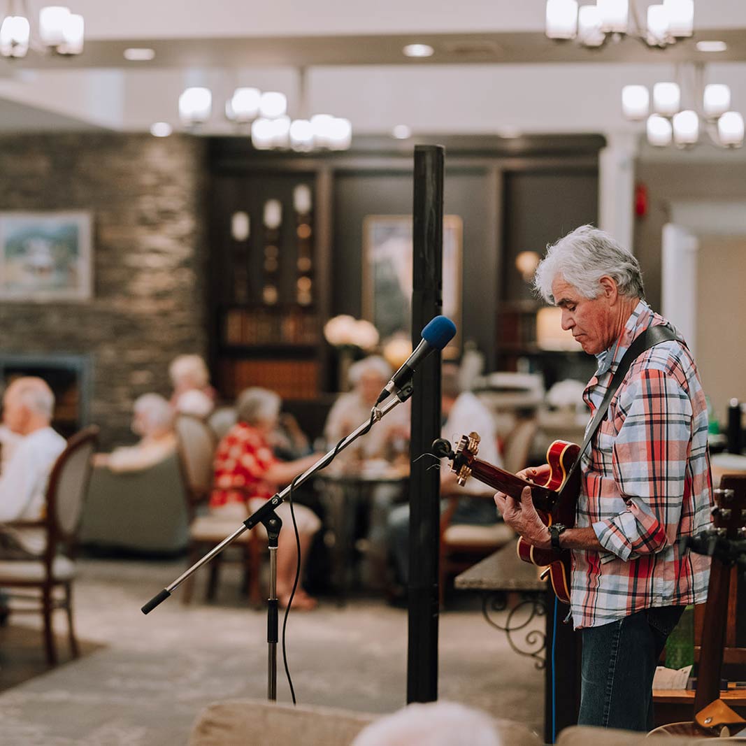 VRS Senior Home Ross Place Retirement Communities our story about card 1 residents enjoying live music event