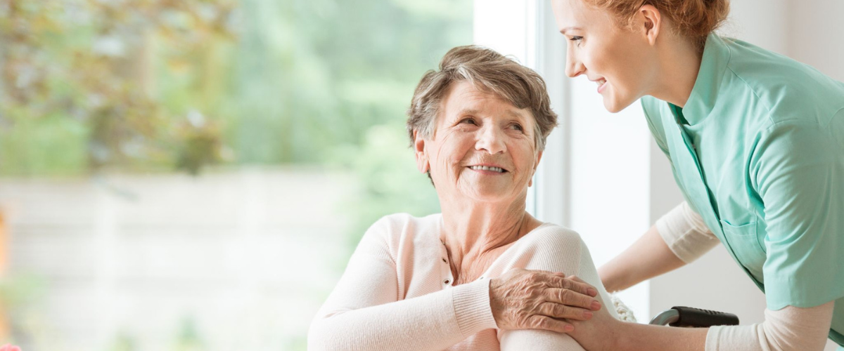 Senior Women with Care Aid